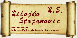 Milojko Stojanović vizit kartica